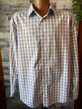 Men's Lavender Check Button-Down Shirt